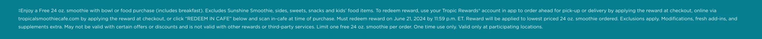 Legal text for National Smoothie Day