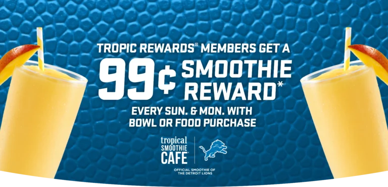 Detroit Lions official 99 cent smoothie | Tropical Smoothie Cafe