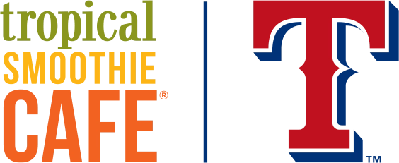 Tropical Smoothie Cafe logo and Texas Rangers logo