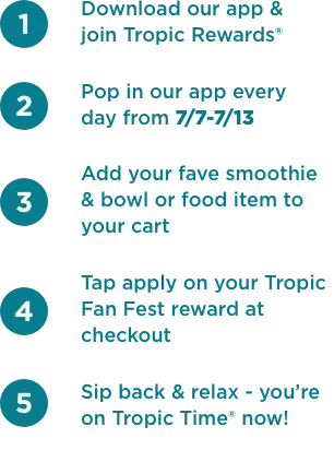 4 steps to join Tropic Rewards App.